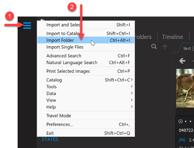 Photo Supreme screen for Import files that are already in their designated folder