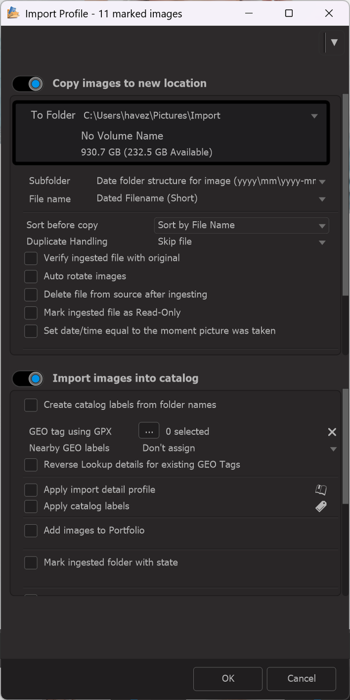 Photo Supreme screen for Importing