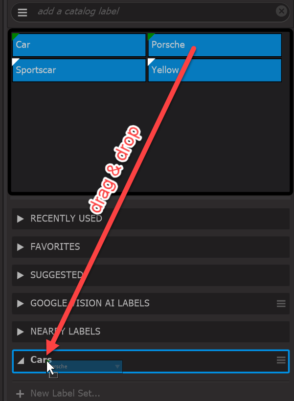 Photo Supreme screen for Working with Label Sets