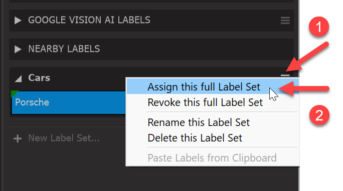 Photo Supreme screen for Working with Label Sets