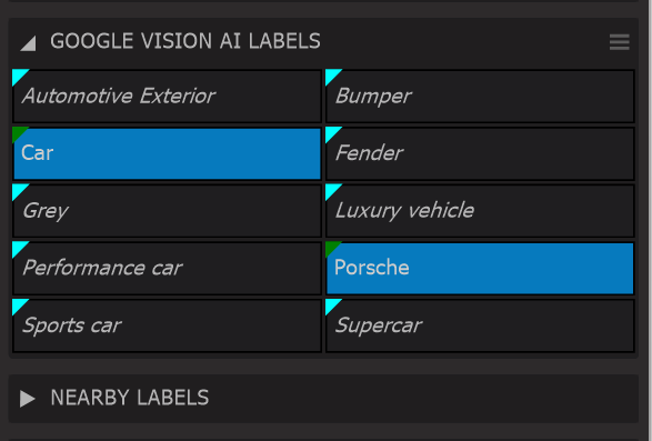 Photo Supreme screen for Labeling with Google Vision AI