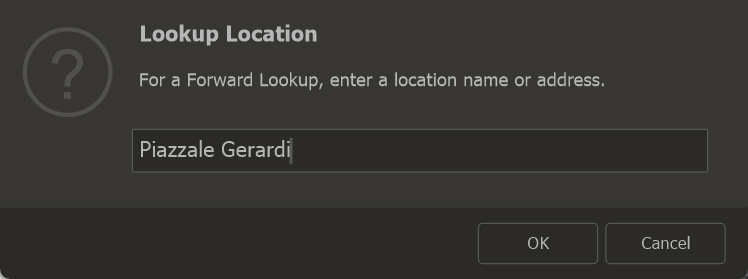 Photo Supreme screen for Get the coordinates based on the Location Information (lookup)
