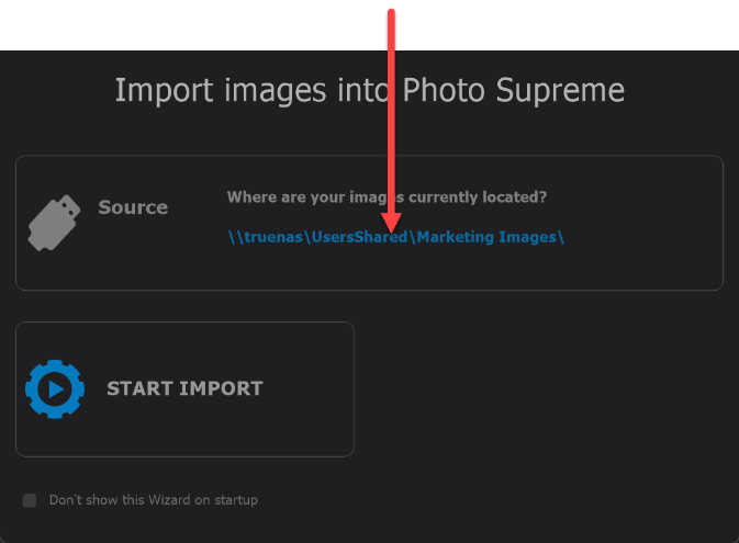Photo Supreme screen for Your initial import into the Catalog