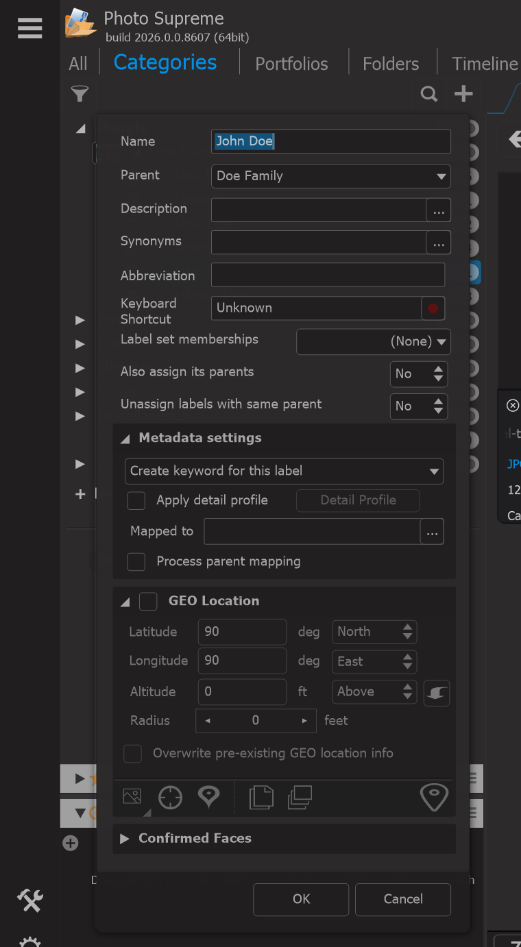 Photo Supreme screen for Creating Catalog Labels