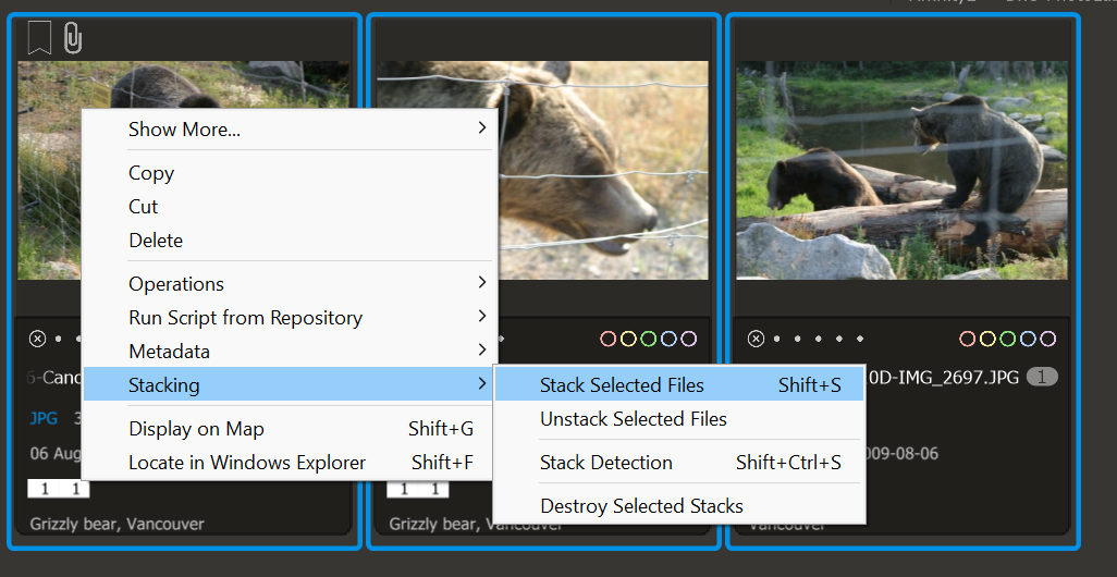 Photo Supreme screen for Manual stack creation