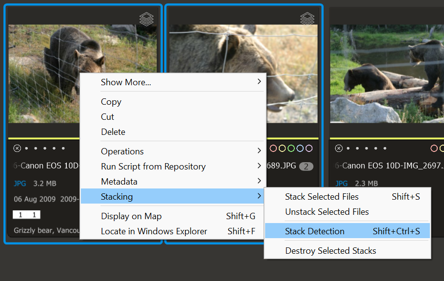 Photo Supreme screen for Automatic stack creation