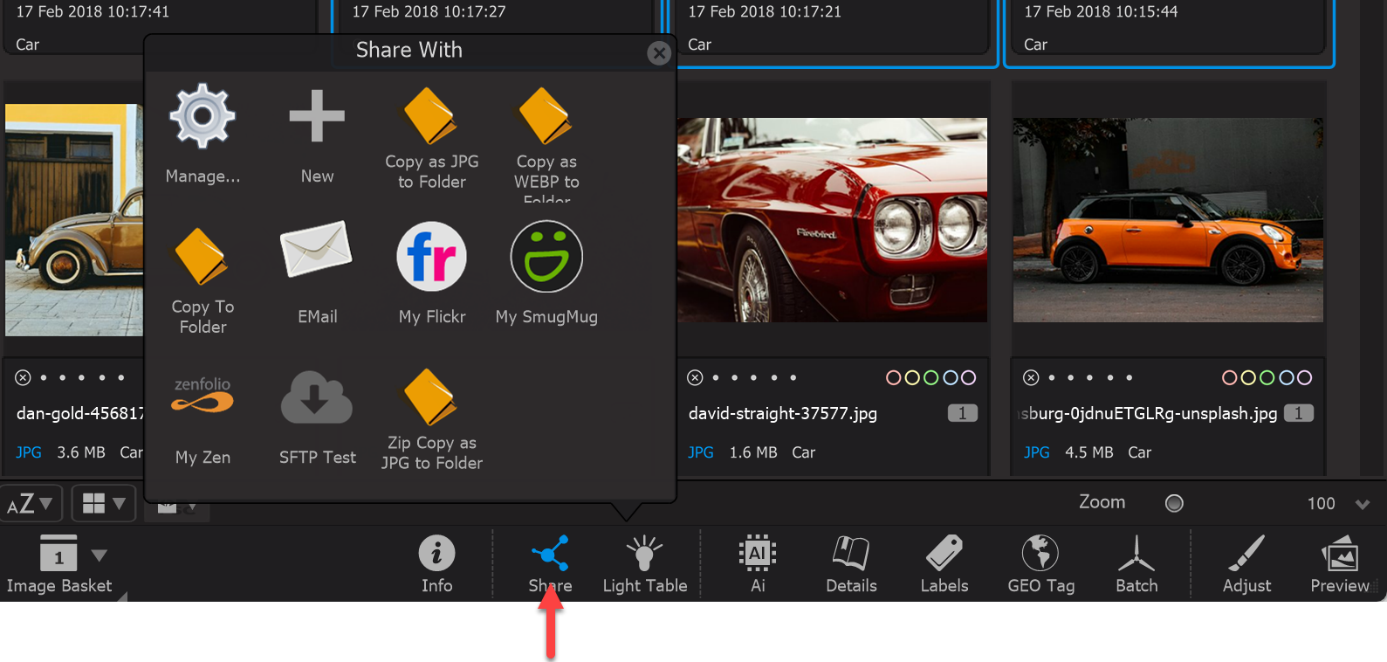 Photo Supreme screen for Sharing Concept